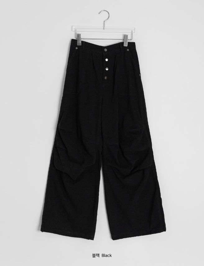 Dason Button Parachute Banding String Pants