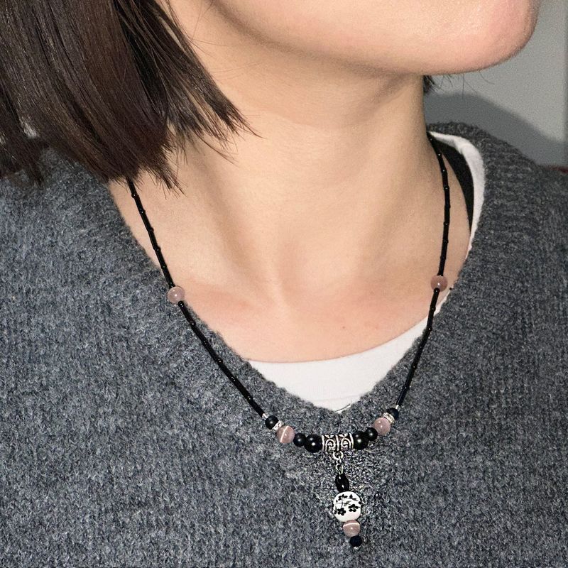 hohwa（ホファ）の「紅雲  キャッツアイジェムストーンビーズネックレス（アクセサリー）」