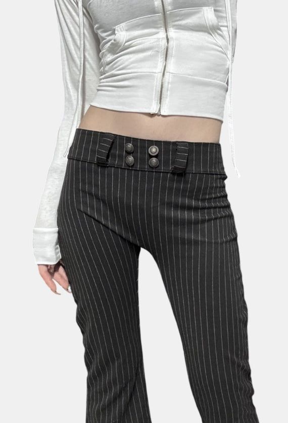 Antique button bootcut slacks