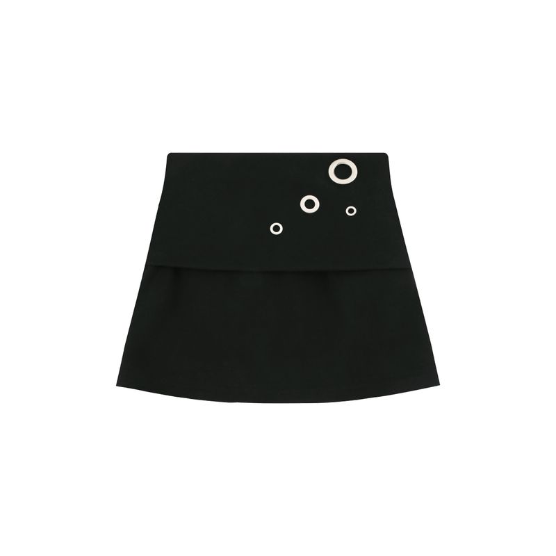 Eyelet 2 - Way Wrap Skirt - Black