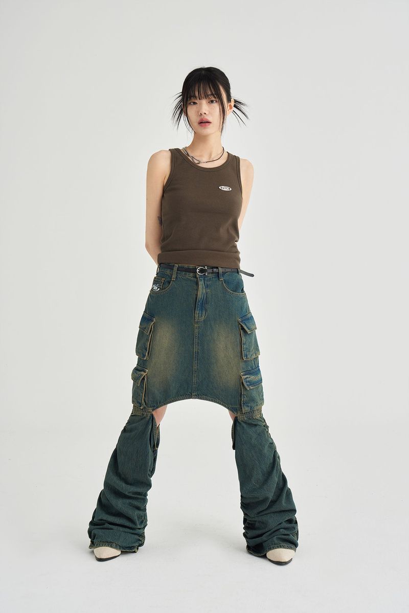 SKIRT PANTS [WASHED]