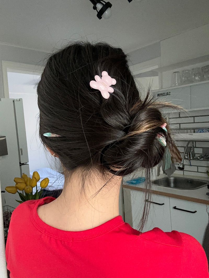 Teddy bear hair pin (8color)