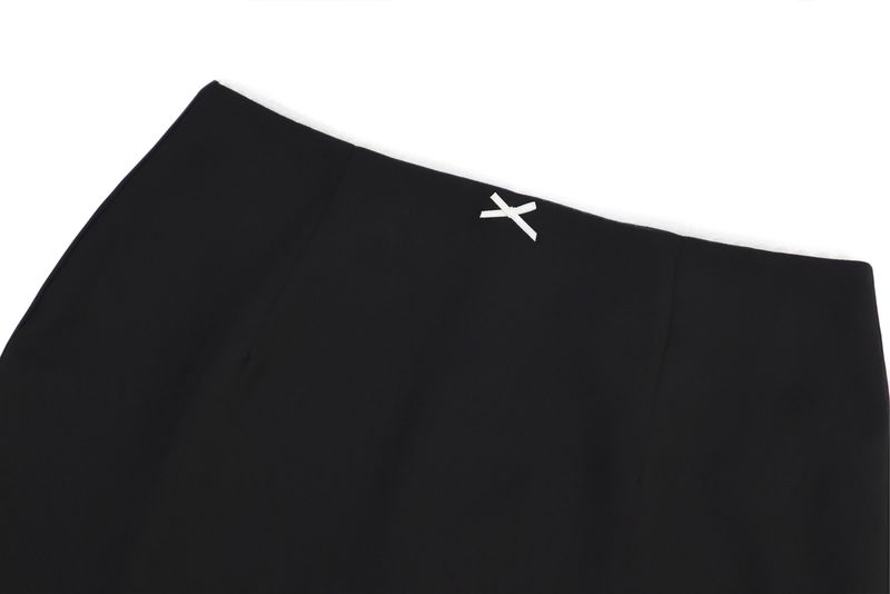  Lisha wrap long skirt (black)