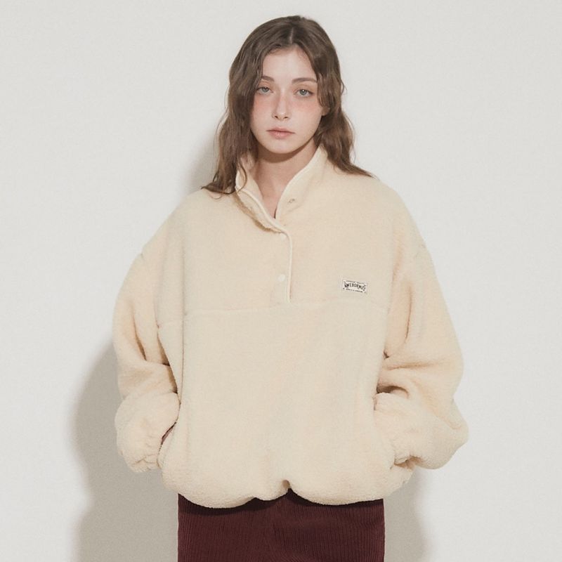 AWE BORN US（アボンアス）の「FLUFF FLEECE PULLOVER [IVORY]（Jackets/Outerwear）」