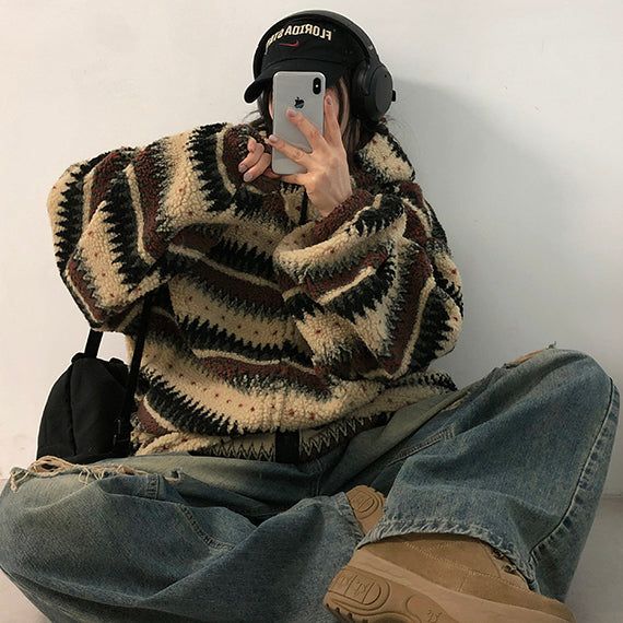 Kibbard Oversized Boxy Wool Hooded Zip-Up
