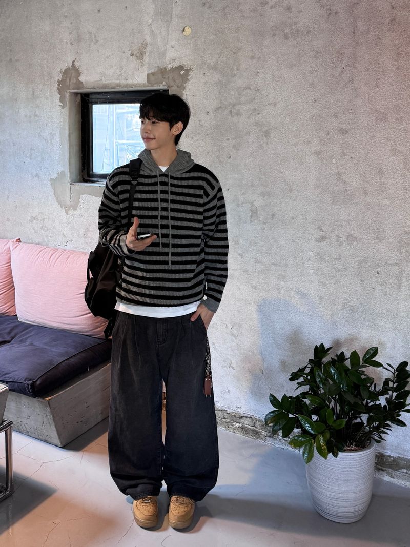 Rush Striped Hooded Knit (3 Colors)