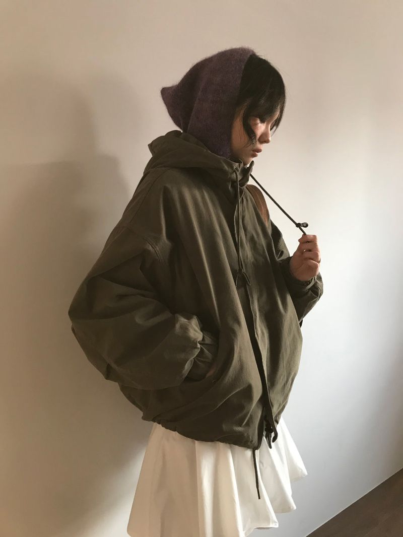 Saint Stripe Knit Hooded Zip-Up (2Colors)