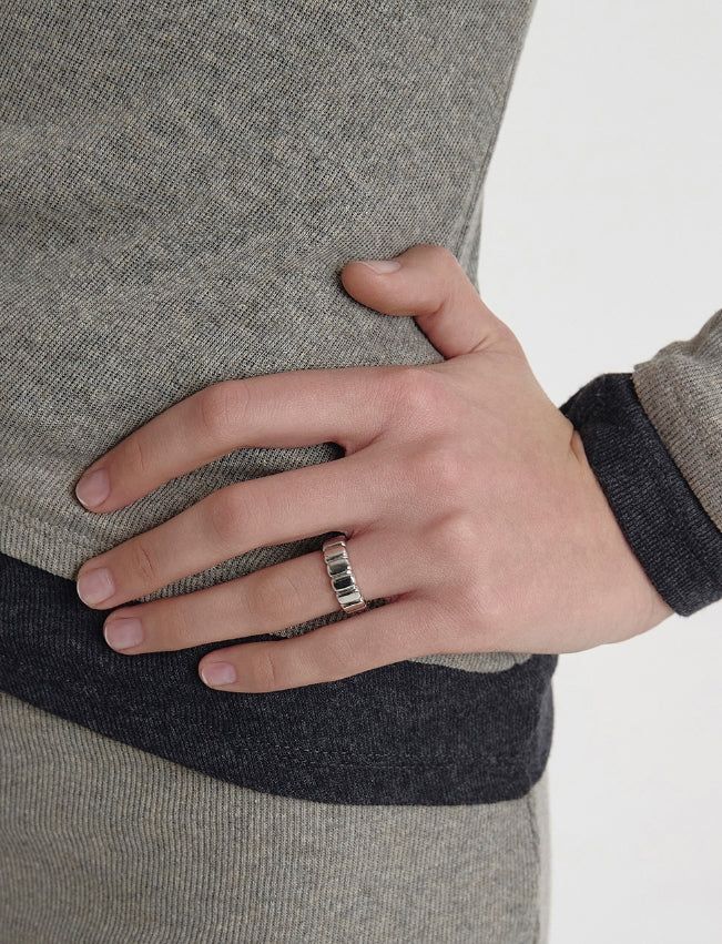 26SS★ Iceblock Silver Ring L