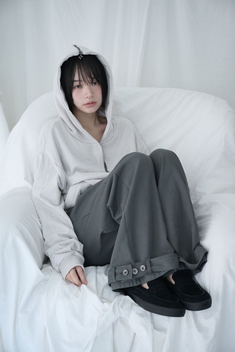 BELTED POCKET COTTON PT CHARCOAL