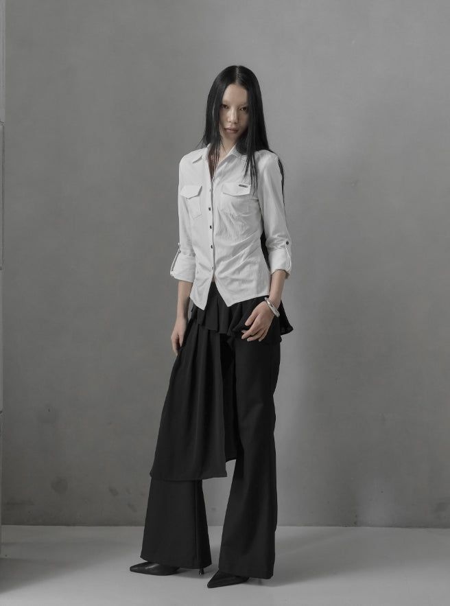 26SS★ [mnem] Muted Roll-Up Shirt