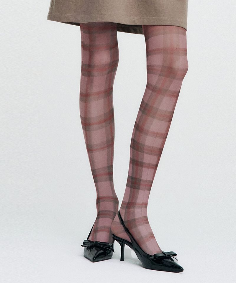 KIMZISU(キムジス)の「Plaid Check Stocking _ PINK(Fashion Accessories)」