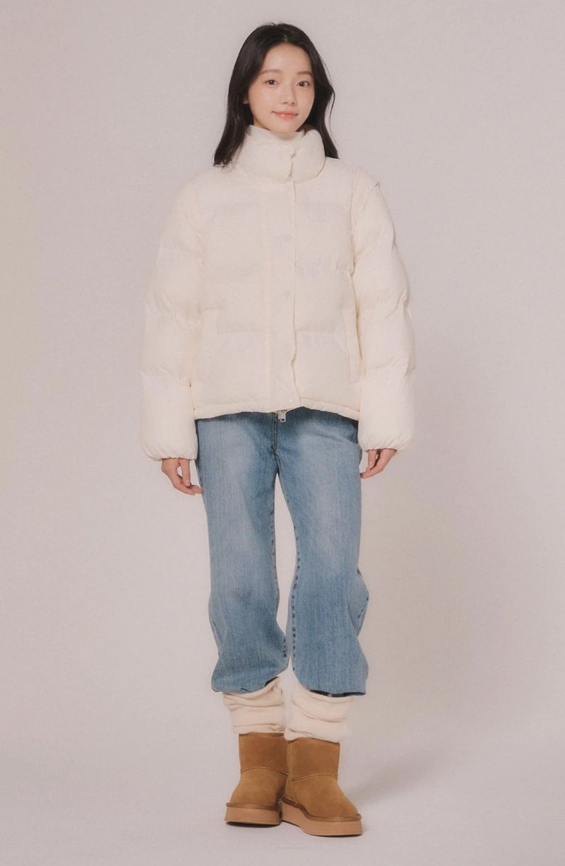 2WAY WELLONG PADDING JUMPER (Ivory)