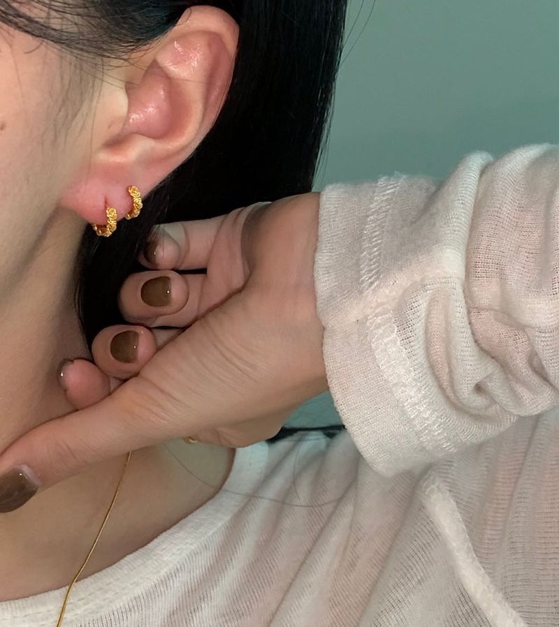  (silver925) ミニローズワンタッチピアス *gold
