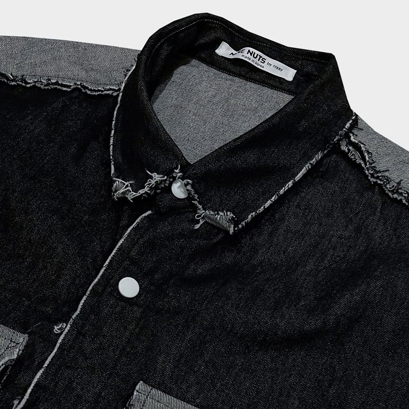 grunge denim shirt_black
