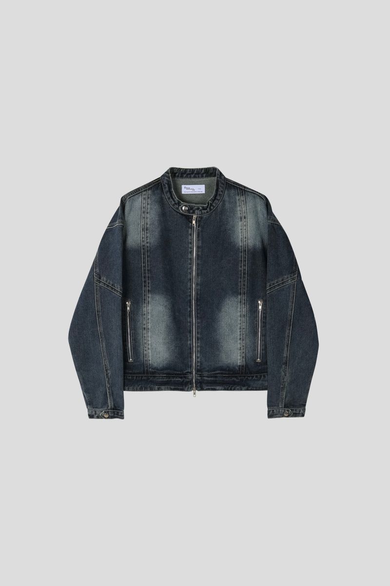 MG incision biker denim jacket (2 colors)