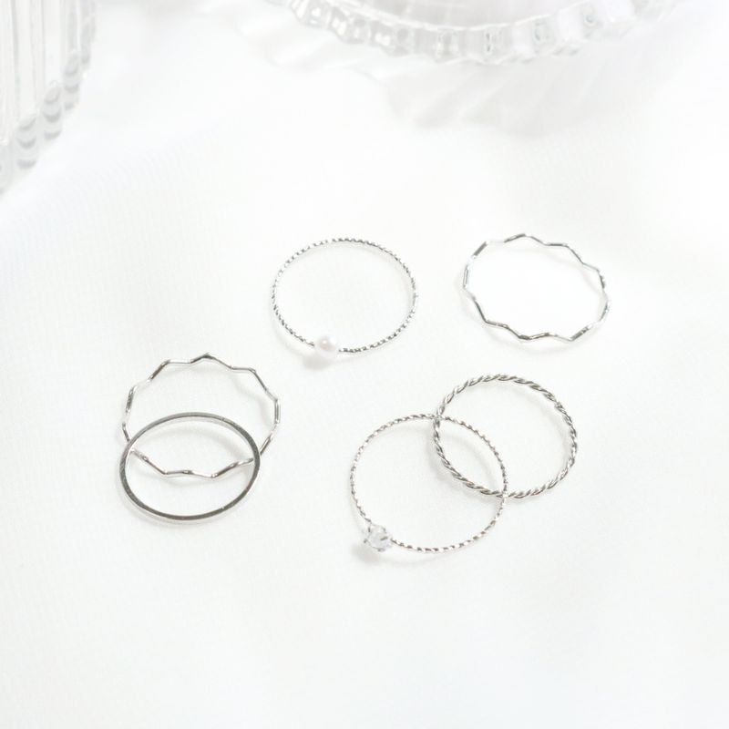 Daily layered ring 6 set (2 color)