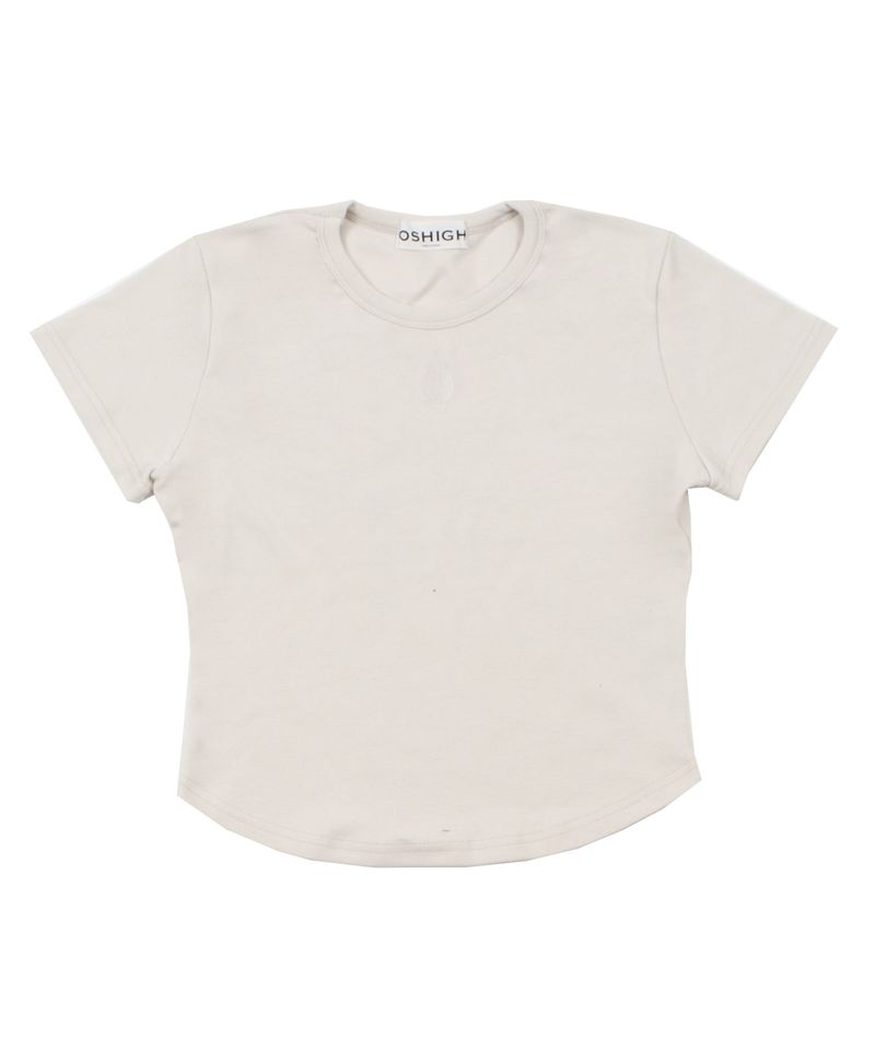 Symbol Embroider Crop Top (Beige)