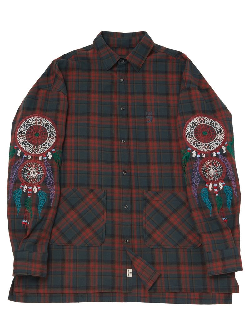A NOTHING（アナッシング）の「DREAMCATCHER DROP-SHOULDER SHIRT (Khaki)（Tops）」