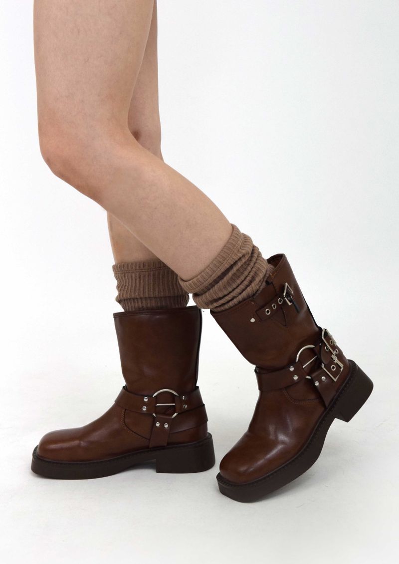 chain mid-calf boots