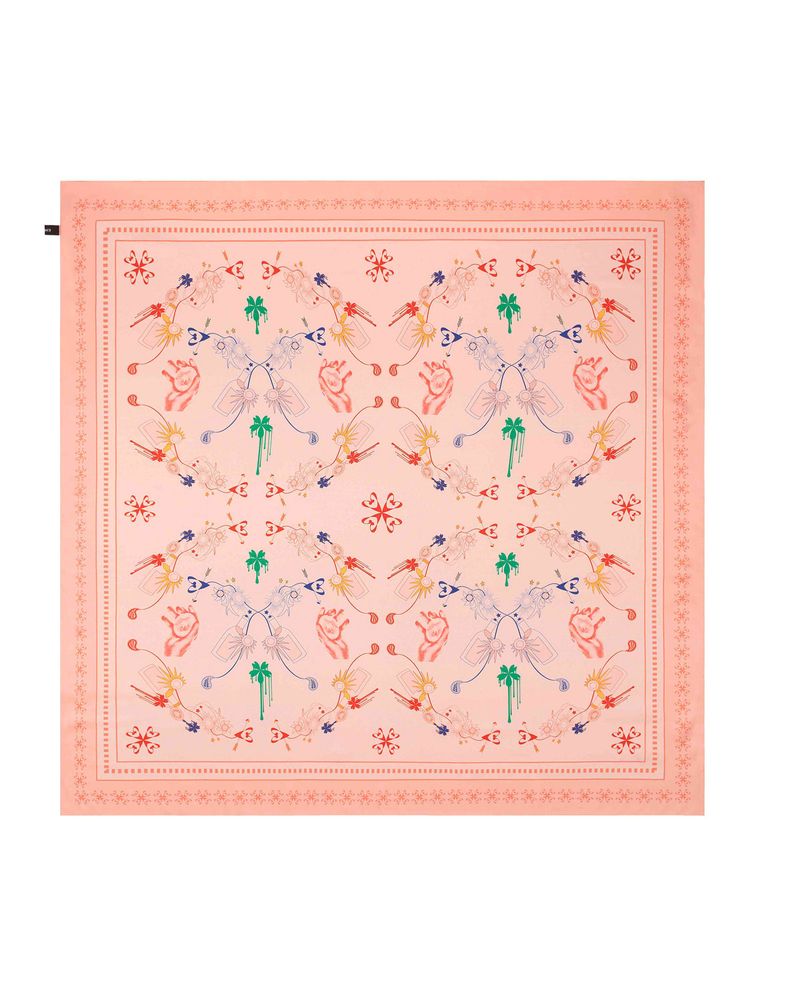 JOMO Motif Square Scarf _ Peach