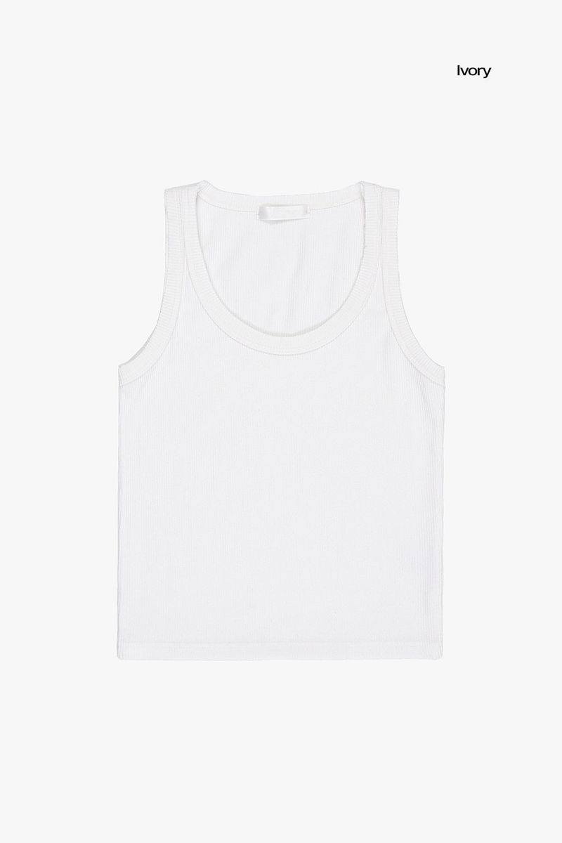 Double layer ribbed sleeveless top