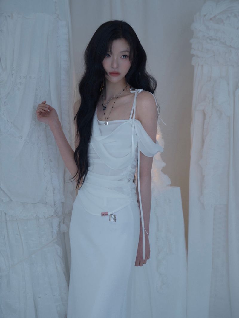 Glow Chiffon Shirred Sleeveless Blouse