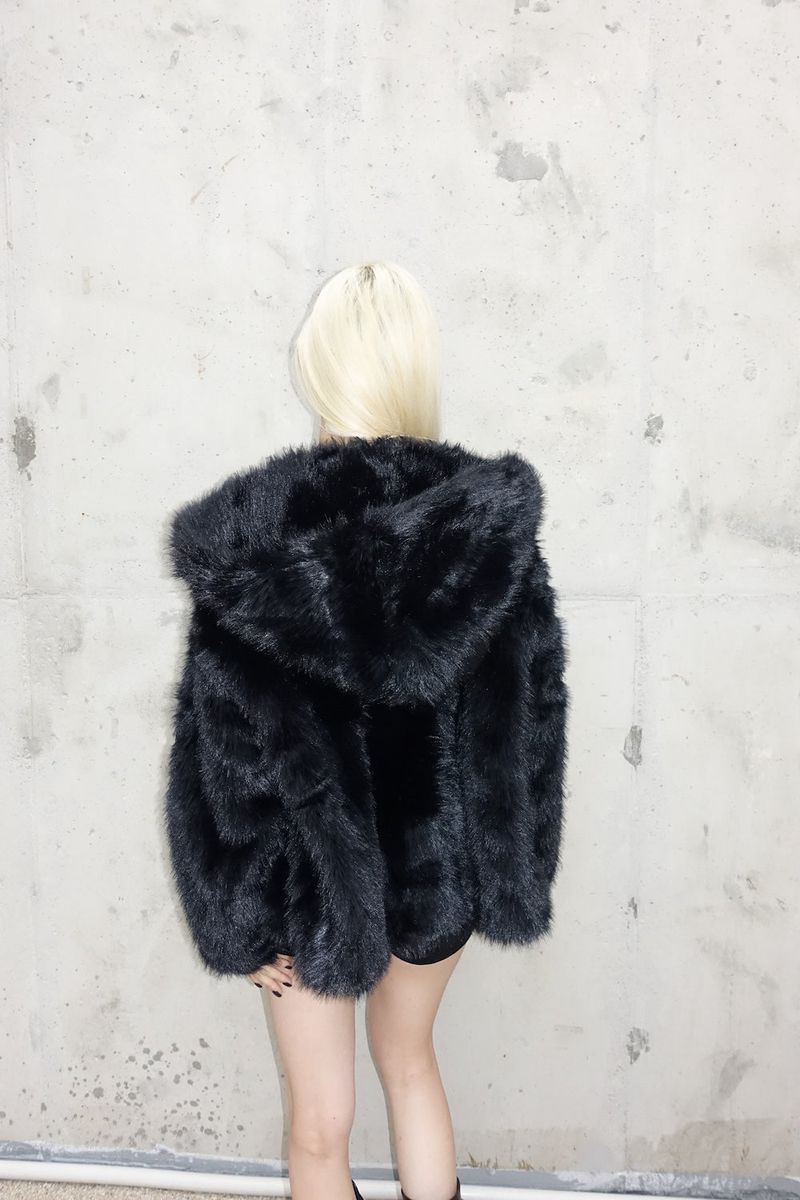 Street Hooded Fur Jacket