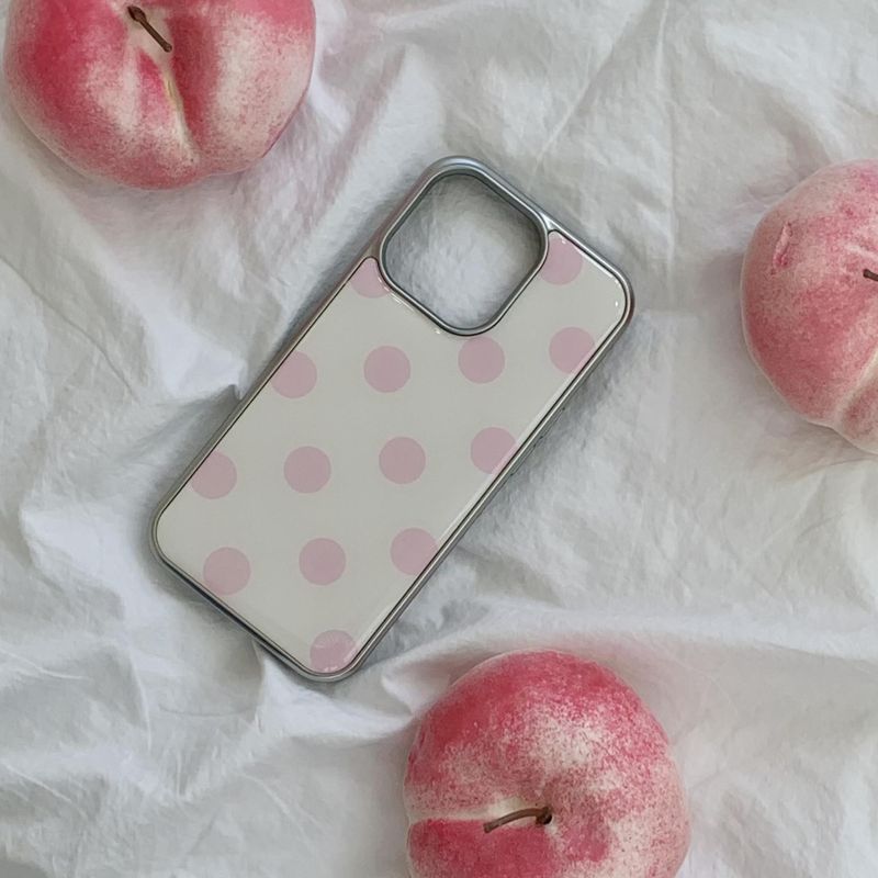 [MADE] Dot silver epoxy case(ivorypink)