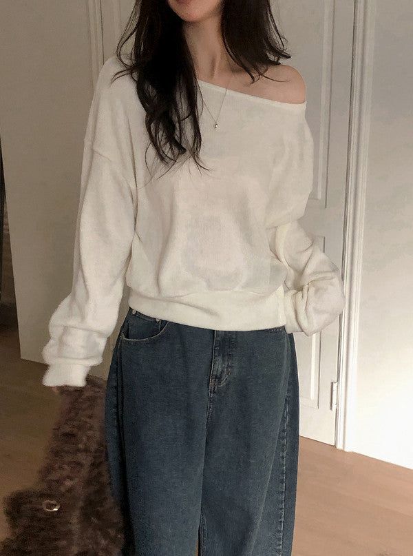 2WAY Button Slit One Shoulder Knit (3color)