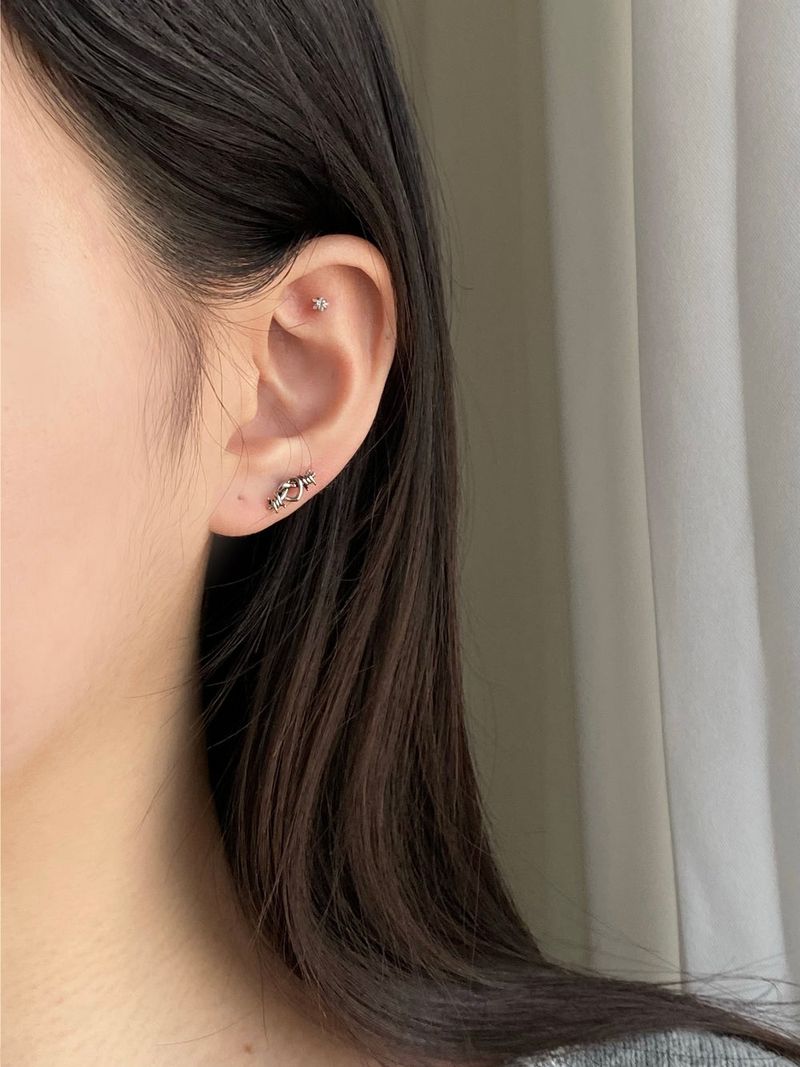 Heart chain piercing / 2 color