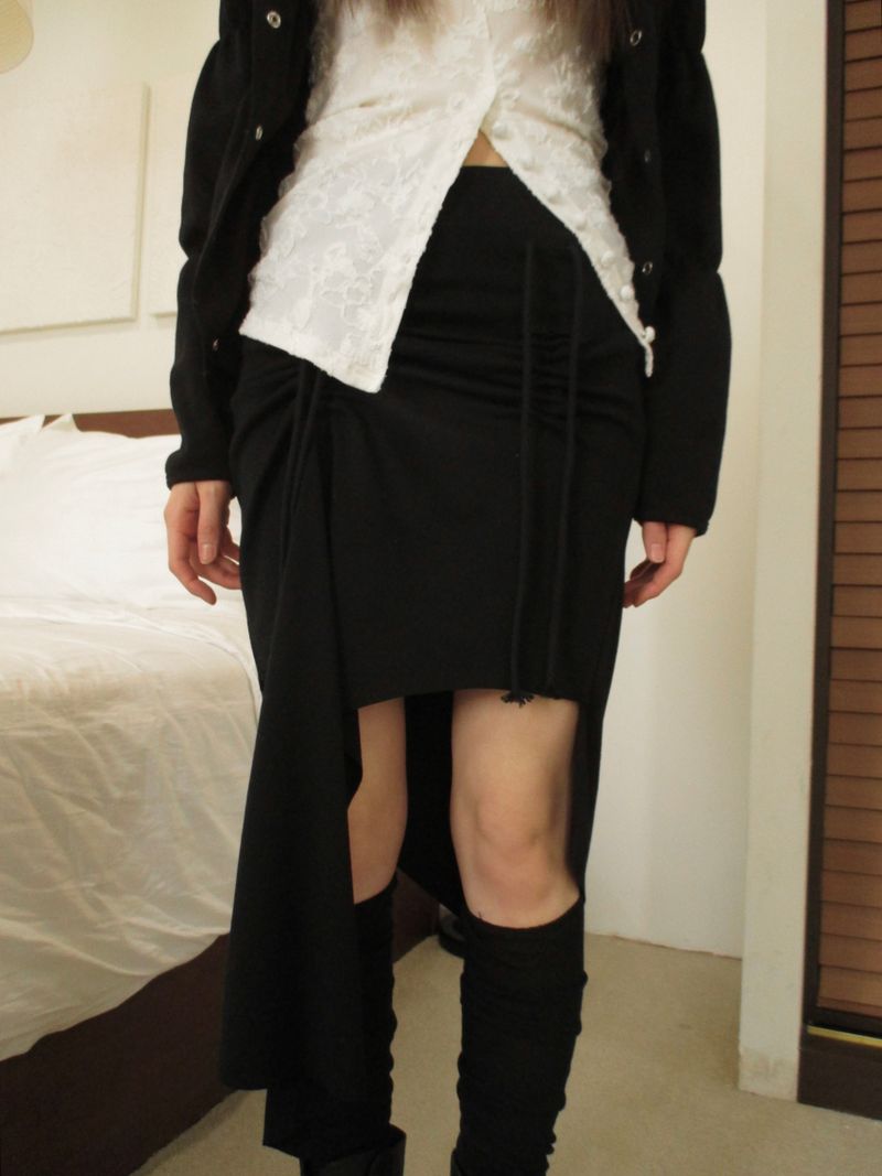 timelineseoul（タイムラインソウル）の「shirring unbal long sk（Skirts）」