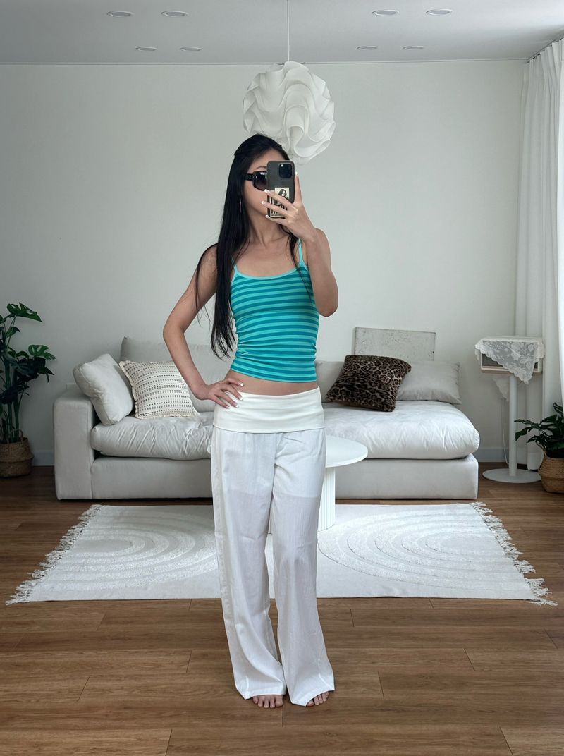 summer fold linen pants