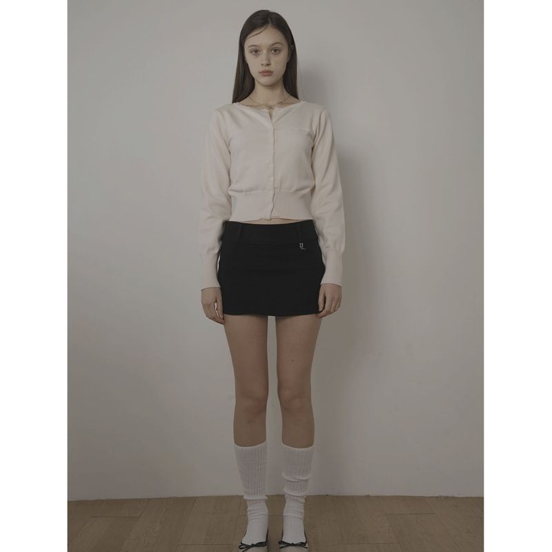 BELT MINI SKIRT-BLACK