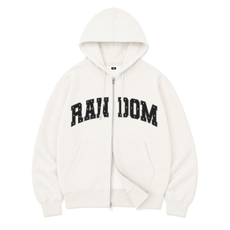 RANDOM STUD ARCH 2-WAY ZIP-UP (2color)