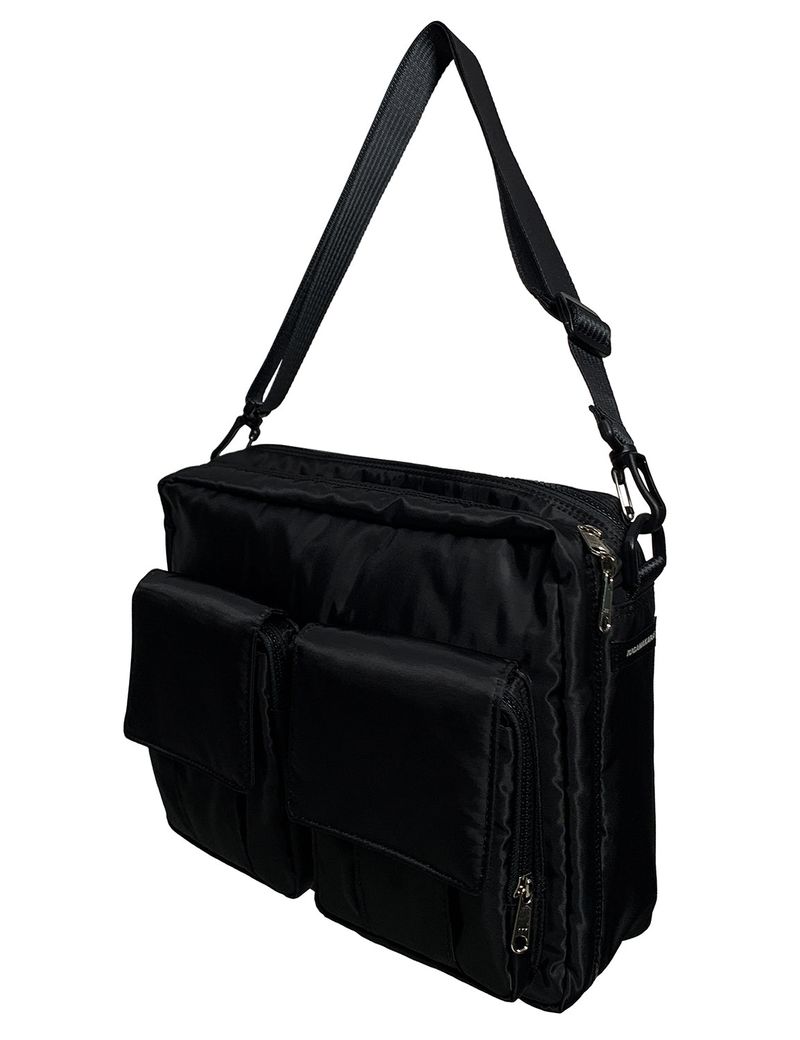 Padded Cargo Pocket Cross Bag (Black)
