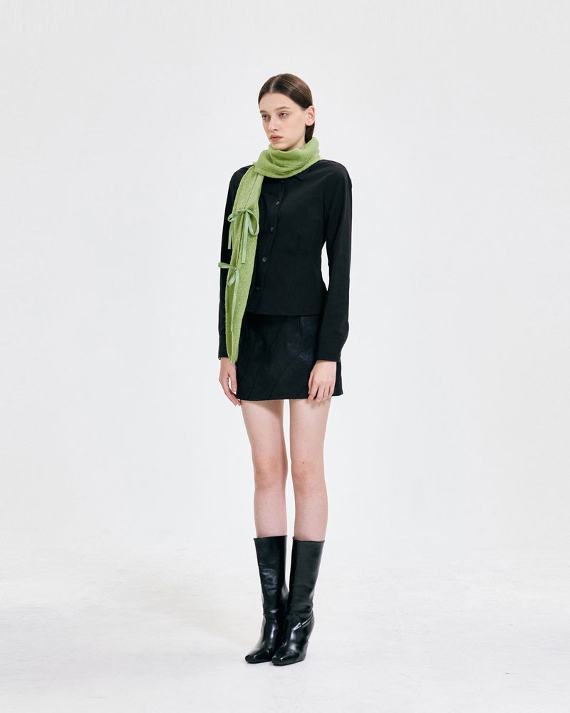 Ribbon Tied Muffler _ GREEN