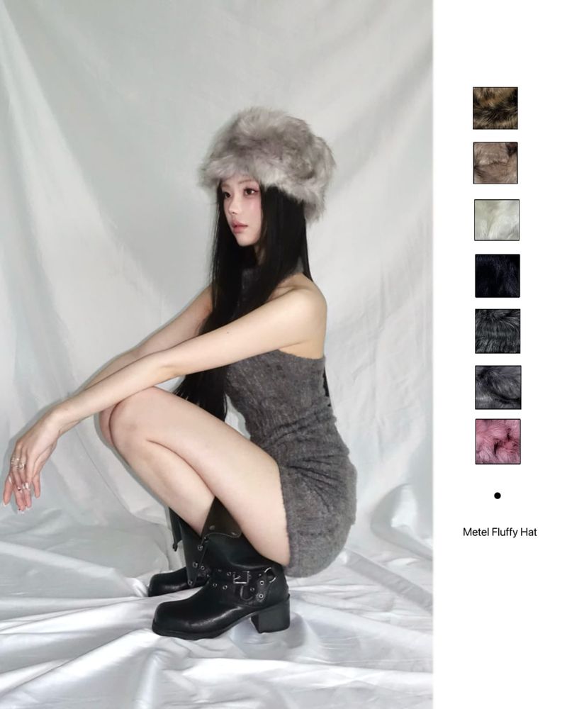 Metel fluffy hat