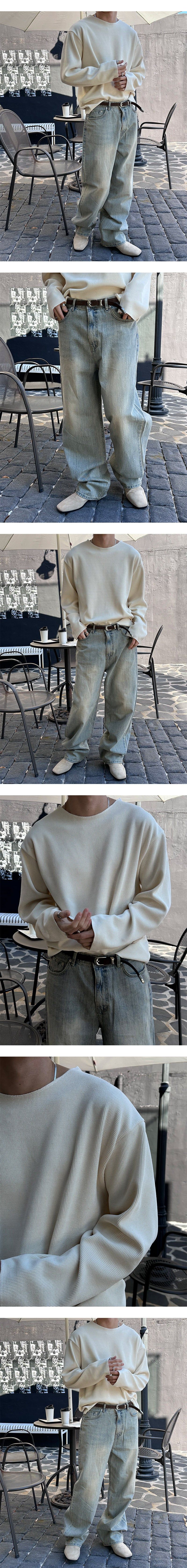 [Unisex] Thin golgi round cutting knit(4color)