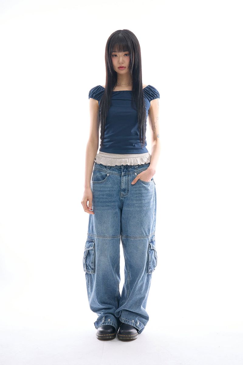 Raucohouse（ラウコハウス）の「Blooming puff slim tee（Tops）」