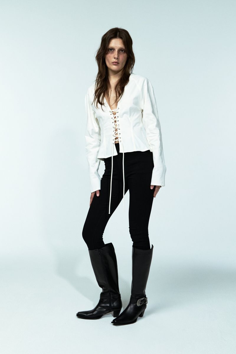 Western buckles long boots