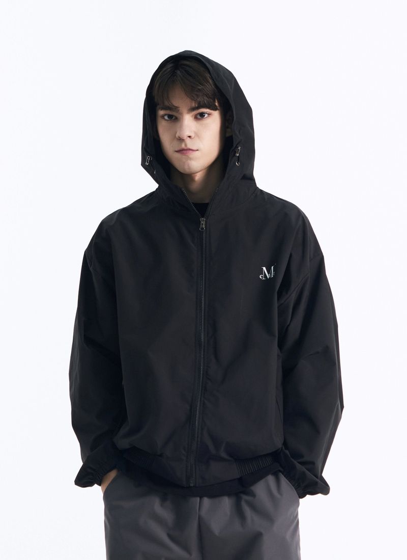 BACK ROUND WINDBREAKER (Black, Charcoal)