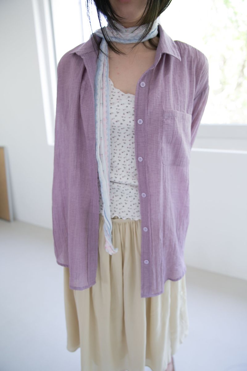 flower check long scarf(2colors)