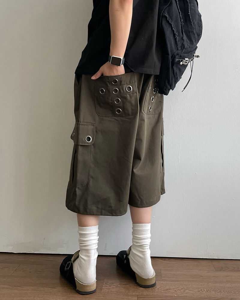 パンチアイレットバミューダパンツ