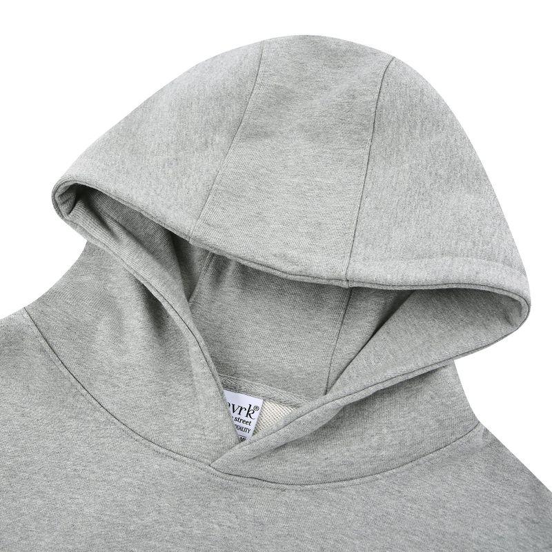 MVR PATCH LOGO SLEEK HOODIE SWEATSHIRT GRAY