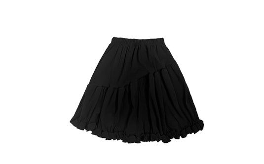 Coun Jacquard Diagonal Shirring Frill Midi Skirt