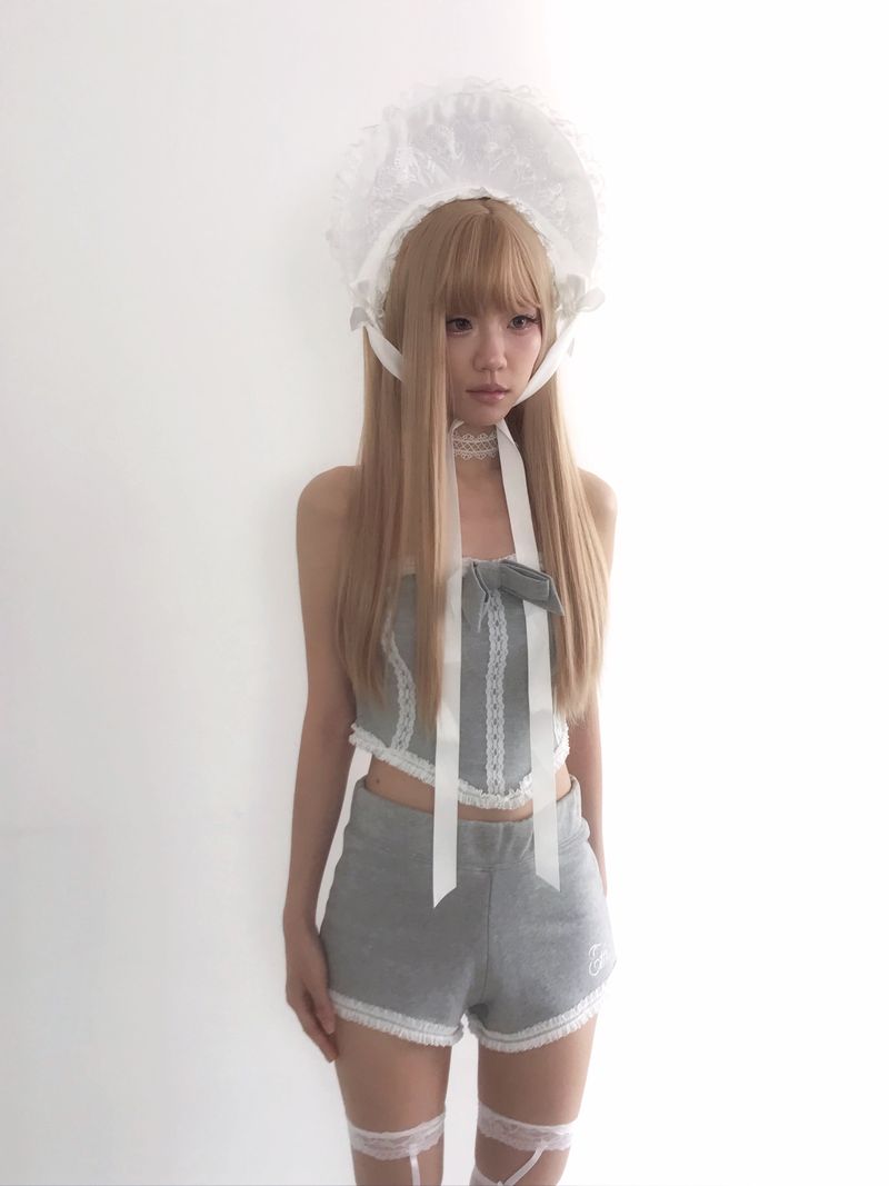 Lace Corset Top (Grey)