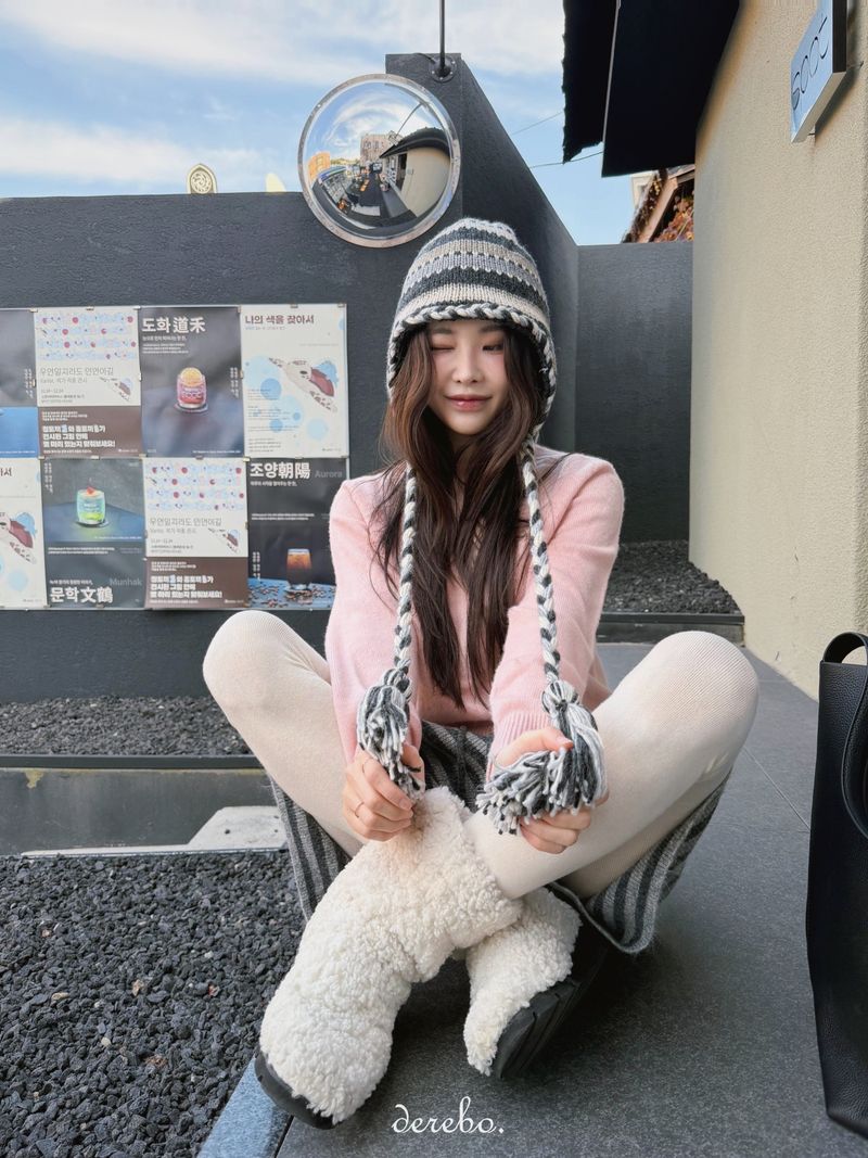handmade stripe knit hat