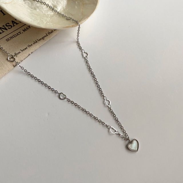 hhr Heart chain mother-of-pearl necklace