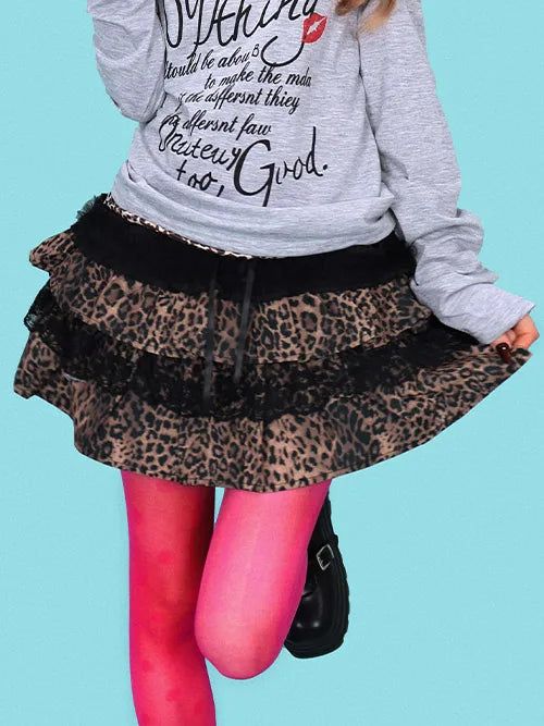 bling leopard kangkang skirt (속바지)