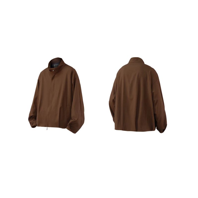 RELABEL('LABEL) Acetic acid wool flower bud three-dimensional segmented pleated loose casual stand collar jacket